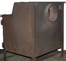 Fisher Grandma Bear wood burning stove side and back view - for sale