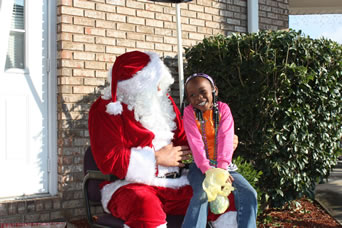 girl and Santa 