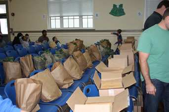 bags and boxes of food