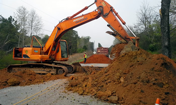 Notasulga Alabama Hwy 54 West road repair