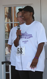 cancer survior at Notasulga WIN's 3-mile Steps to the Cure cancer walk